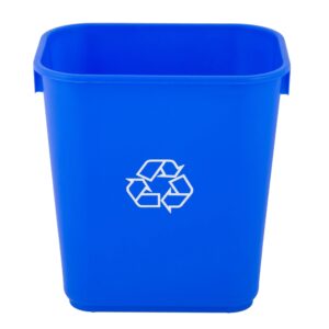 Mix.Home 2 Pack! 3 Gallon Blue Rectangular Wastebasket Restaurant Trash can Commercial Trash can Office Plastic Trash can Bathroom Garbage bin Rectangular Trash cans for Kitchen Janitorial Trash can