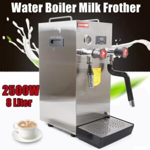 2500W 8L Commercial Multi-Purpose Milk Frother, Full-Automatic Steam Boiling Water Frothing Machine, Elec Milk Foam Maker for Espresso Coffee Tea Coffee Shop Dessert Shop Hotel Milk