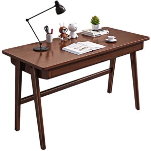 Acrylicolor Wood Writing Desk with 2 Drawer,Home Office Desk for Small Spaces Study Desk PC Table Workstation (Walnut, 39.4x23.6x29.5)