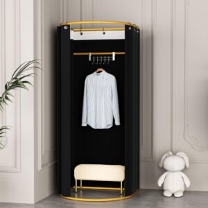 jvvmnjlk clothing store fitting room, portable changing room, privacy protection movable dressing room with shading curtain, temporary wall for activities shopping malls, black