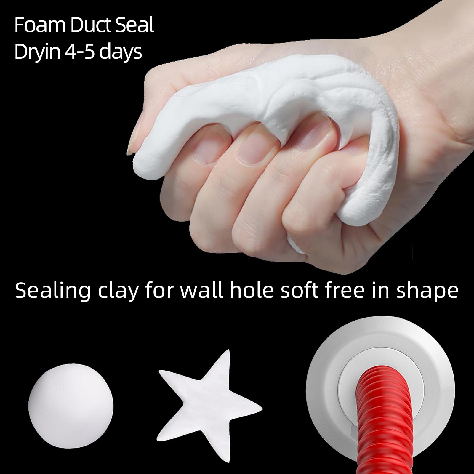 ZFYOUNG 10-Pack Premium Waterproof Wall Repair Sealing Clay Duct Seal Ideal for Wall Hole Repair, Air Conditioning and Drainage Pipes Quick and Easy Solution