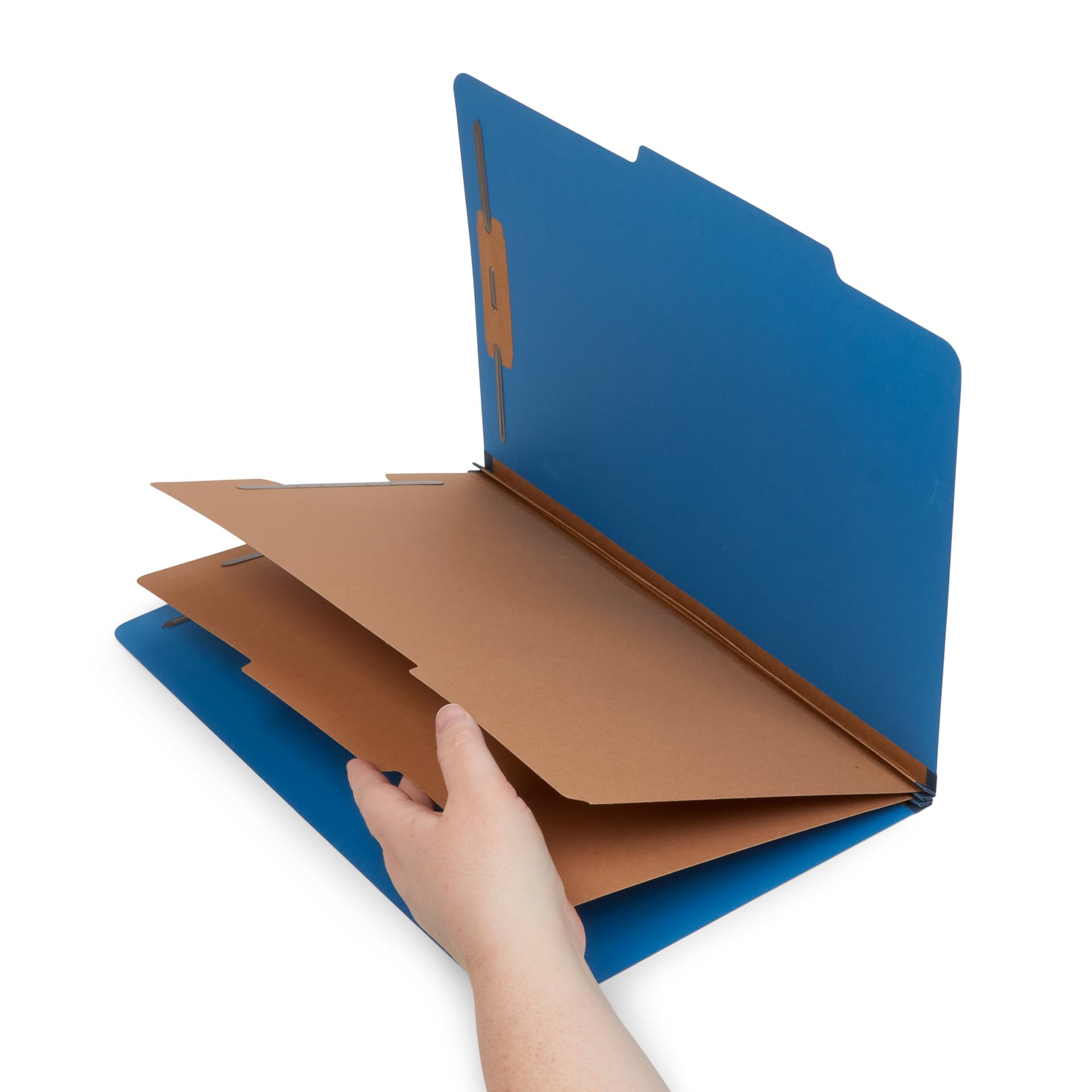 Blue Summit Classification Folders, Legal Size, 2 Dividers, Dark Blue – 10 Pack