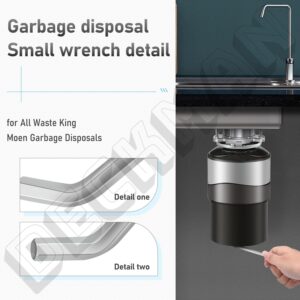 Garbage Disposer Unjamming Wrench, Unjamming Wrench, To Dislodge Jams or Clutter From Above The Sink, Compatible With Moen Waste King InSinkErator Garbage Disposals - Garbage Disposal Wrench Tool