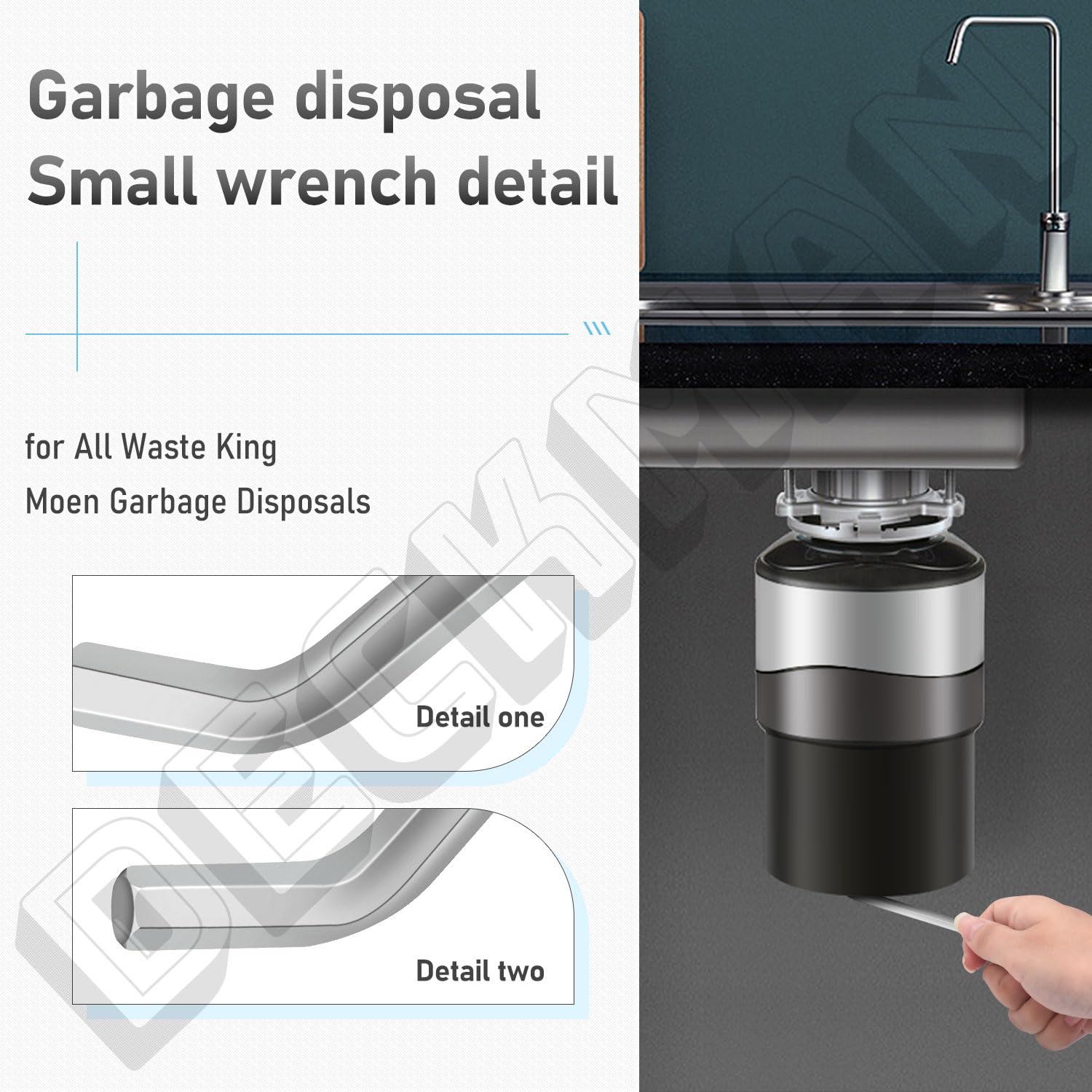 Garbage Disposer Unjamming Wrench, Unjamming Wrench, To Dislodge Jams or Clutter From Above The Sink, Compatible With Moen Waste King InSinkErator Garbage Disposals - Garbage Disposal Wrench Tool