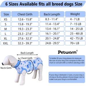 PetWarm Post Spay Dog Suit Female,Dog Surgery Suit,Cone of Shame Alternatives Bodysuit for Abdominal Wounds Skin Disease, Dog Bodysuit for Small Medium Large Dogs,Marine Animal Patterns,Blue,XS