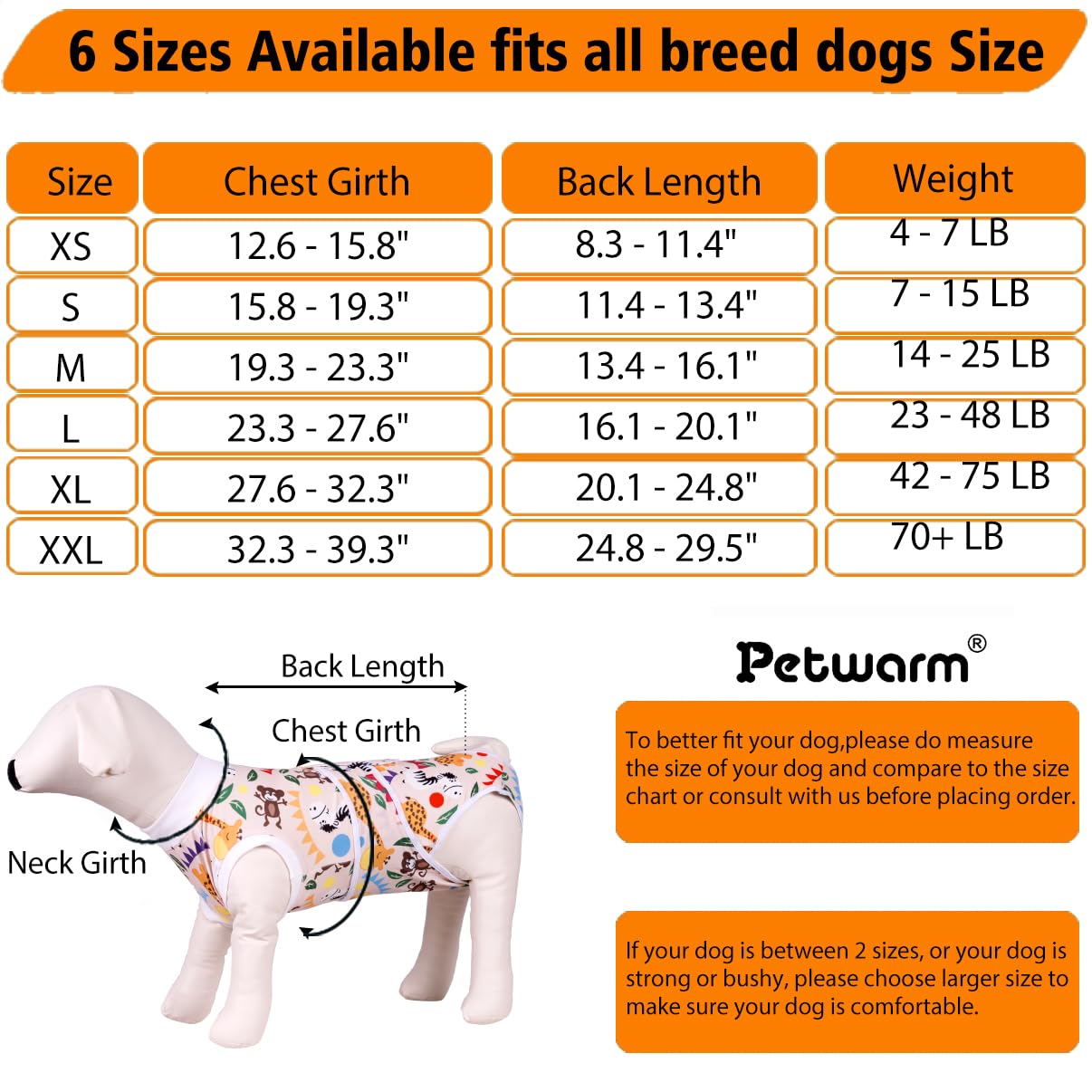 PetWarm Dog Surgical Recovery Suit Female,Substitute E-Collar & Cone Prevent Licking Dog Onesies Pet Surgery Recovery Suit Female Male Dog Onesie for Spay Neuter,Zoo Pattern,Yellow,L