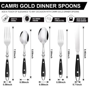 20-Piece Bistro Silverware Set for 4, Everyday Flatware, Black Handles Utensils Set, Retro Stainless Steel Forks and Spoons, Mirror Finished Utensil Sets for Home Restaurant, Dishwasher Safe Cutlery