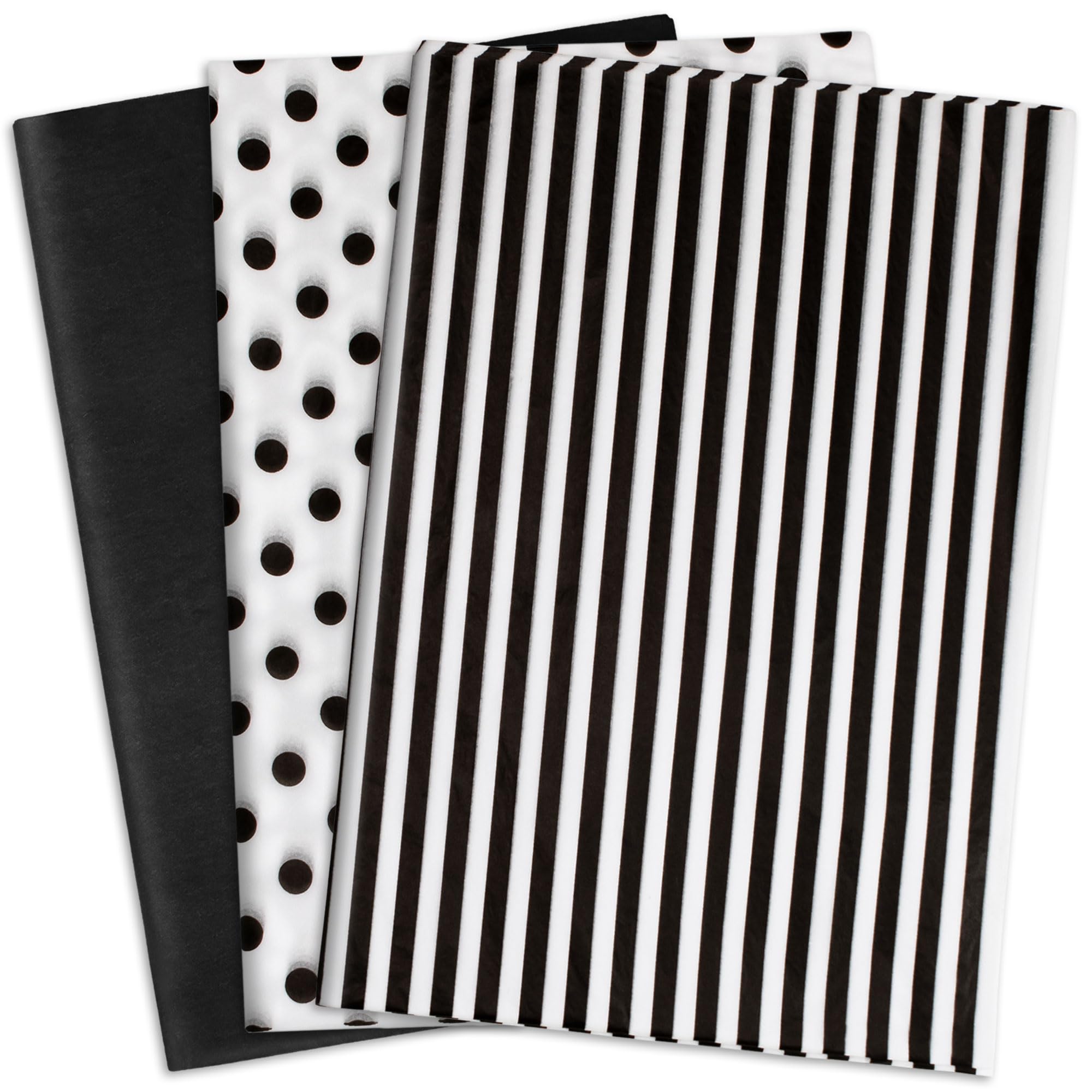 MR FIVE Black and White Tissue Paper Bulk,20" X 28",Black and White Tissue Paper for Gift Bags,Black and White Gift Tissue Paper for Graduation,Birthday,Holiday Party Decoration,30 Sheets (Black)