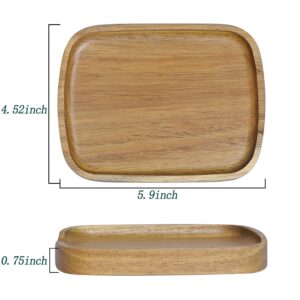 LBEMEY Acacia Wood Spoon Rest For Stove Top- Smooth Rectangular Wooden Spoon Holder For Kitchen Counter with Non Slip Silicone Feet, Perfect Holder for Spoons (Brown)