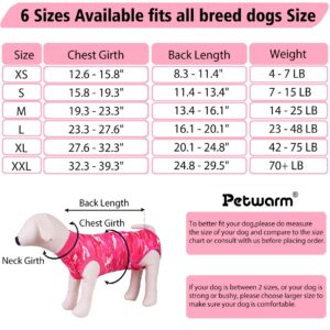 PetWarm Dog Onesie for Surgery Male,Anti-Licking Pet Surgical Recovery Snugly Suit Surgery Suit for Dogs,Professional Pet Recovery Shirt Dog Abdominal Wounds Bandages,Camouflage Pattern,Pink,M