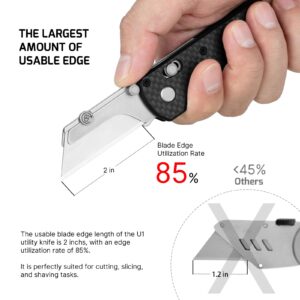 OKNIFE Otacle U1 Folding Pocket Utility Knife, Quick Change Box Cutter with Rail Lock, EDC Razor Knife with Pocket Clip for Office, Factory