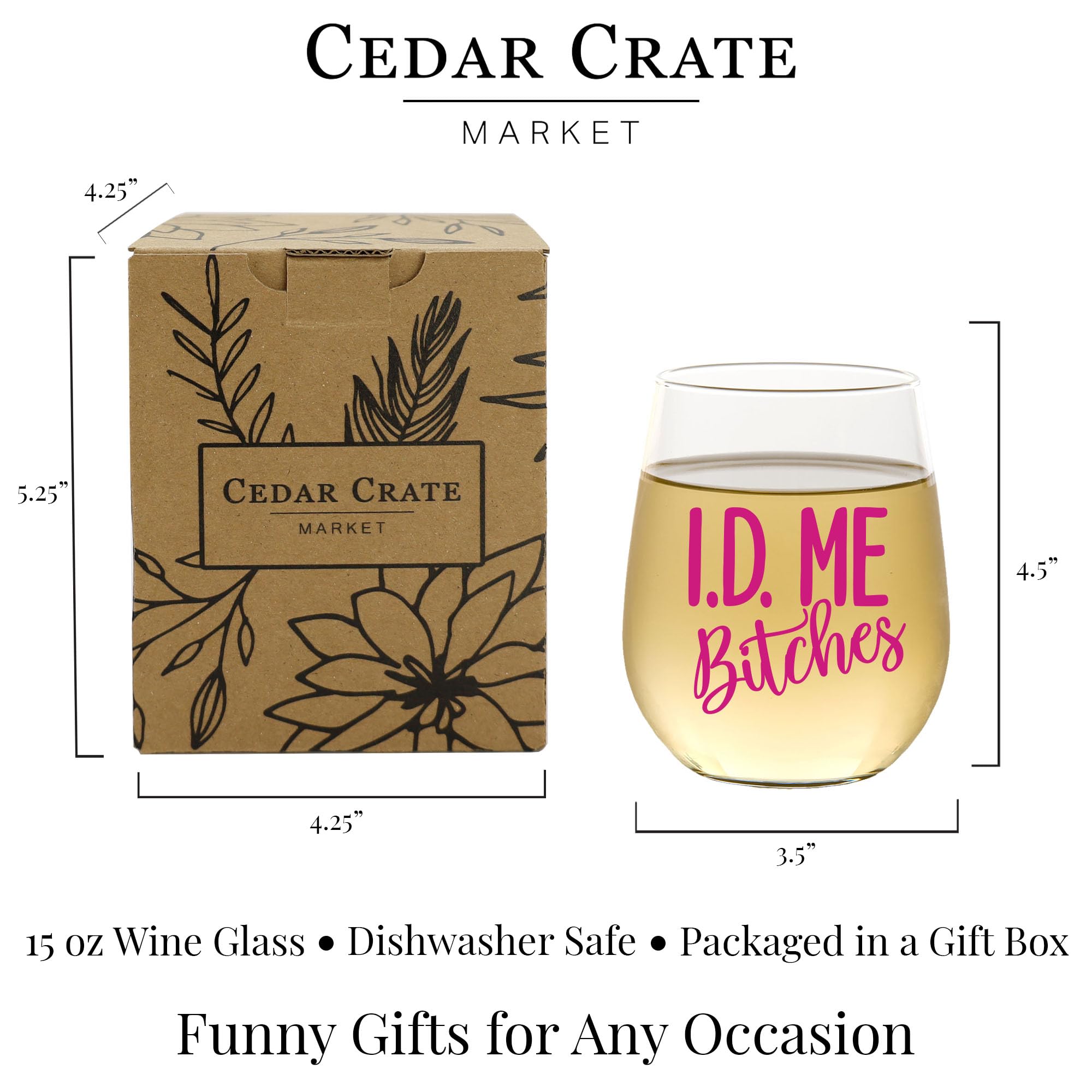 CEDAR CRATE MARKET 21st birthday gifts for women, 21st birthday gifts for her, 21st birthday gift idea, funny wine glasses, 21st birthday wine glass, happy 21st birthday, 15oz Wine Glass, USA Made