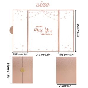 Holkcog Farewell Guest Book Alternative, Farewell Gifts for Coworkers Friends, Rose Gold We Will Miss You Signature Board, Happy Retirement Party Decorations, Going Away，Farewell Card for Women Men