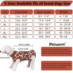 PetWarm Dog Recovery Suit,Recovery Suit for Female Male Dogs,Dog Onesie After Surgey Spay Neuter Bodysuit for Abdominal Wounds Skin Disease,Dog Bodysuit,Dog Onesie,Leopard Pattern,Brown,S