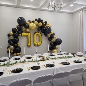 Gold Number Balloon 40 Inch, 0 Number Balloons, 10 20 30 40 50 Numbers Balloon Birthday Decorations, Gold Party Supplies for Women Men