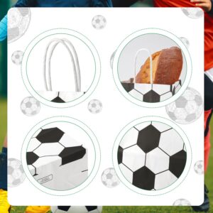 PEUTIER 16pcs Soccer Party Favor Paper Bags, Football Themed Party Gift Bags with Handles Soccer Goodie Bags Treat Candy Bags for Kids Adults Soccer Party Supplies (Style 5)