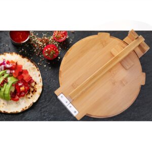 ZUJJAFY Tortilla Press 10 Inch Bamboo Tortilla Maker with 100 Parchment Paper, Mexican Tortillera Presser Homemade Tortillas Pataconera Dough Press