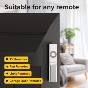 Magnetic Remote Control Holder - 5 Pcs Black Set for TV, Fan, and Air Conditioner Remotes - Wall Mount with Self-Adhesive Back for Easy Installation and with our Powerful and Sleek Magnetic Holders