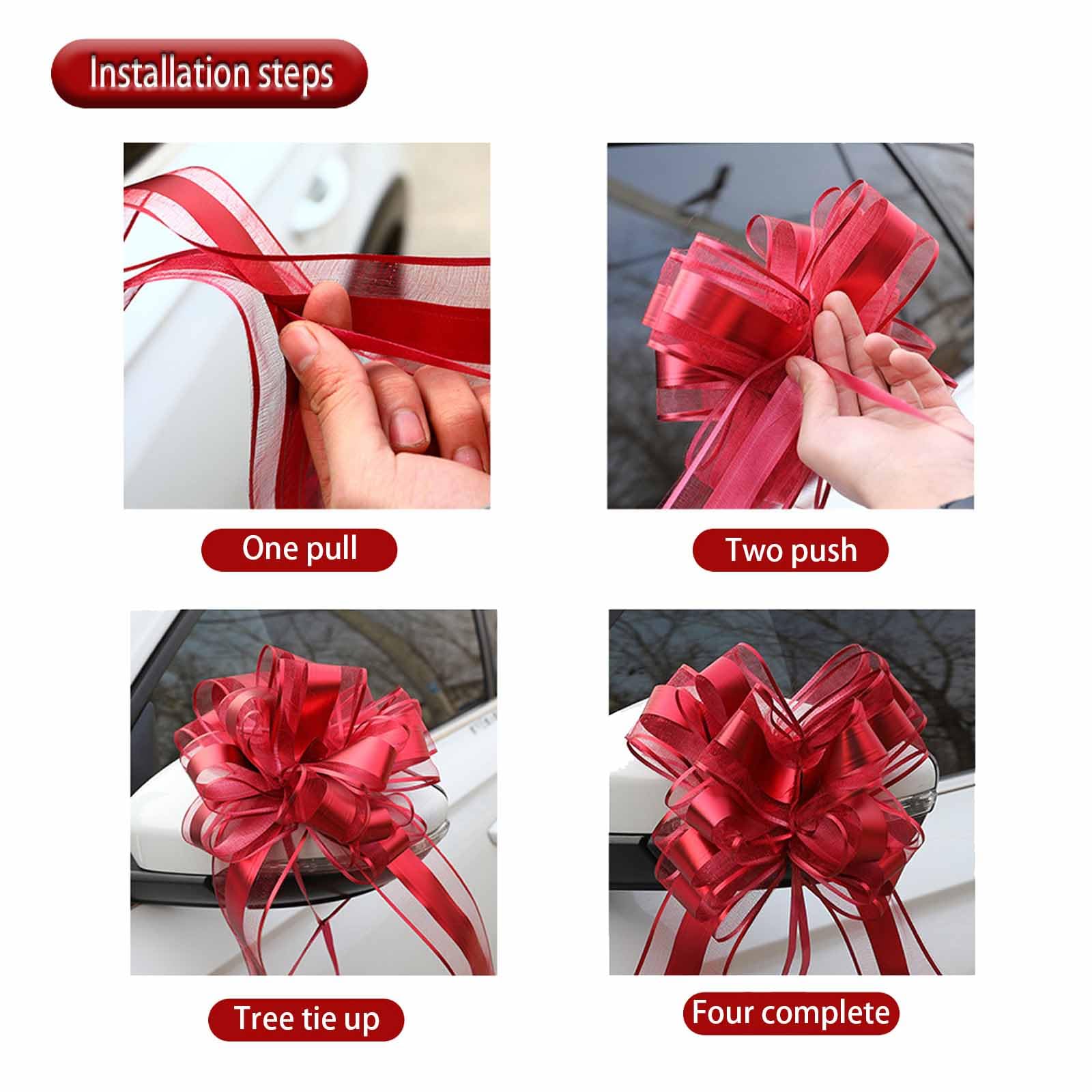 GAKA 10 Pieces White Pull Bow, 6 inch Big Pull Bows for Wrapping Gift or Flower Baskets Decorations, Christmas Valentine's Day Various Party Gift Flower Decorations