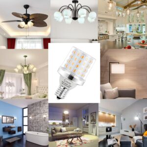 E12 LED Light Bulb 120W Equivalent 1200Lumen 3000K Warm White 15W LED Corn Light Bulb Super Bright G45 LED Bulb Non-Dimmable Ceiling Fan Light Bulbs, E12 Small Base Candelabra LED Light Bulbs, 4 Pack