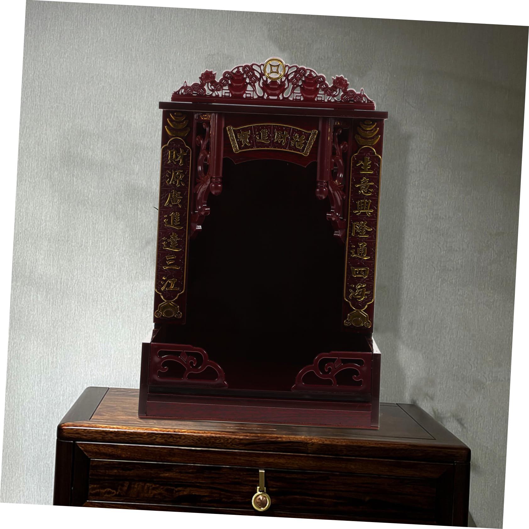 ABOOFAN for Wall Buddha Altar Wall Mount Japanese Butsudan Altar Pet Ashes House Buddha Altar Shelf Buddha Statue Display Cabinet Buddha Altar Table Temple Wood Idol Desktop