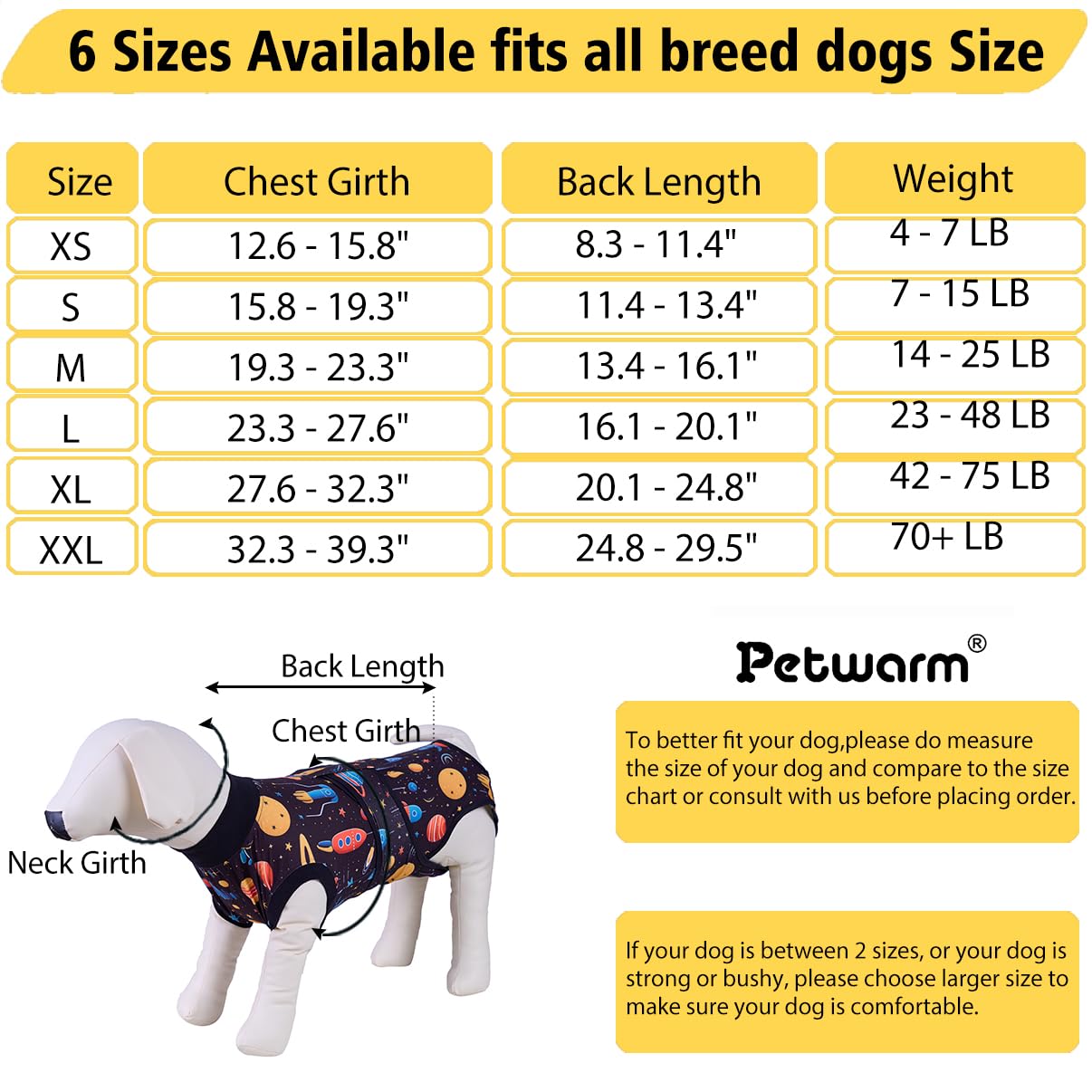 PetWarm Surgery Recovery Suit Male,Hooded Dog Inner Clothes,Substitute E-Collar & Cone Anti-Licking Dog Surgery Recovery Suit Soft Dog Bodysuit for Small Medium Large Dogs,Cosmic Pattern,Black Gold,S