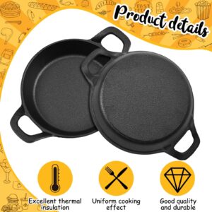 Ziliny Mini Skillets Cast Iron Pan 6.34 x 6.34 x 1.5 Inch Cast Iron Ramekin Set Black Small Casserole Dish Cast Iron Cookware Oven Safe Mini Skillets for Kitchen Indoor Outdoor Picnic(2 Pack)