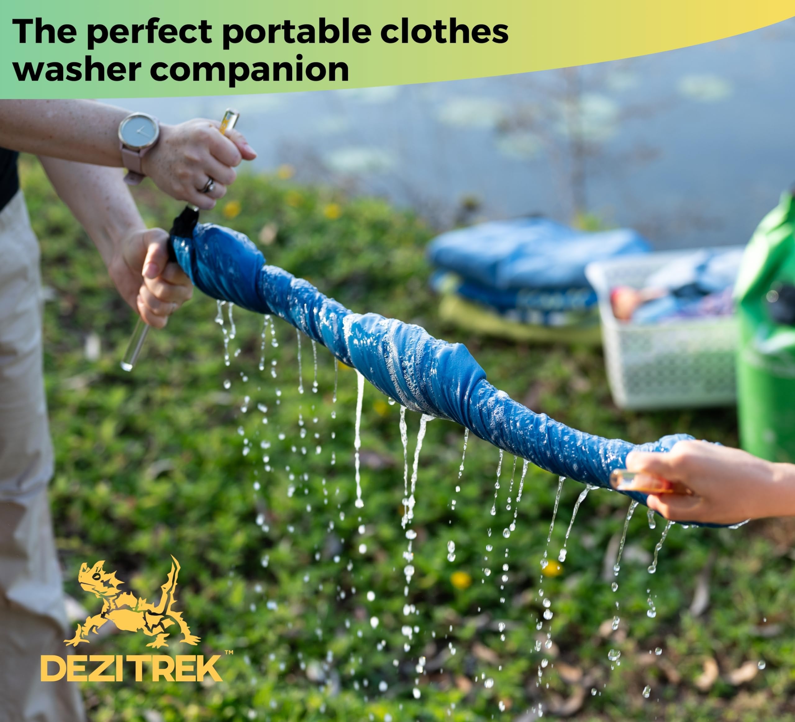 Dezitrek Original Ultra Light Clothes Wringer - Ideal for Light-Weight Clothing, Manual Hand Crank Laundry Wringer for Off Grid Living, Camping, Hotel and Travel - Compact, Eco-Friendly Towel Wringer