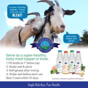 Shepherd Boy Farms Freeze Dried Raw Goats Milk with Probiotics for Dogs & Cats (Super Greens), Organic USA Veggies & Fruits, High Protein, Digestible Goat Milk Powder, Food Toppers - Makes 32 FL OZ