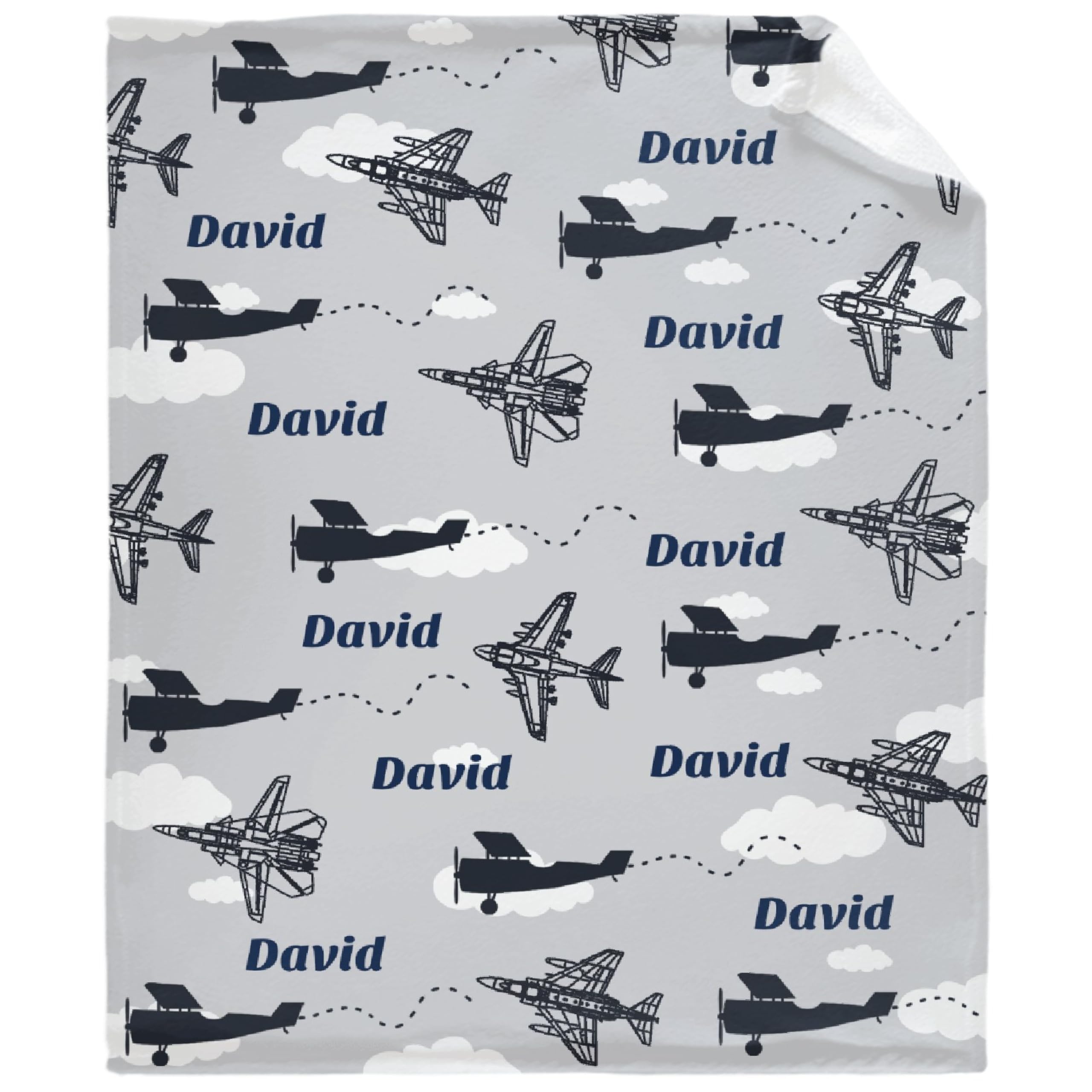 Custom Airplane Baby Blanket Soft Flannel Fuzzy Warm Plush Lightweight Throw for Bed Couch Sofa Camping Good Gift for Kid Boy Girl Teen 30''x 40'' for Pets