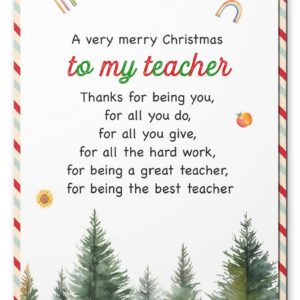 BlinkBlink Christmas Card for Teacher, Christmas Greeting Card with Envelope and Seal, Express Your Love and Warm Christmas Wishes for Your Teacher, Thoughtful Card for Him or Her, Thank You Teacher