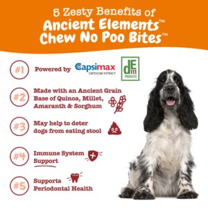 Zesty Paws Chew No Poo Bites for Dogs - Stool Eating Deterrent Soft Chews for Dogs - Gut, Periodontal & Immune System Support - Premium DE111 Bacillus subtilis Probiotic - AE Bison - 90 Count