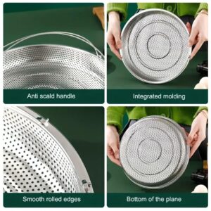 Multifunctional All-In-One Pan Steamer Basket with Handle, Household Stainless Steel Draining Basket Fine Mesh Steam, Dishwasher Safe, Perfect for Steaming Vegetables, Easy Use (S-8.85IN)