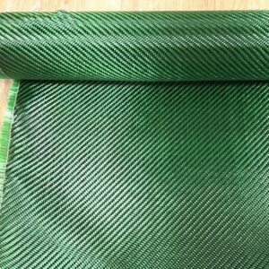 GatherTOOL 100cm*50cm Green Carbon Aramid Fiber Hybrid Fabric Cloth 3K Carbon Fiber Green Aramid Fiber 190gsm 0.2mm Thickness