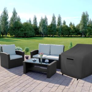 WORUO Patio Furniture Covers Waterproof for Chairs, Lawn Patio Chair Covers Fits up to 28 W x 30 D x32 H inches 2 Pack Black