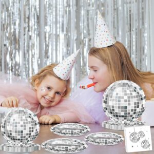 200PCS Disco Theme Party Plates and Napkins 1970s Birthday Party Decorations Silver Disco Birthday Party Plates 70s Disco Party Tableware Set Serves 50 Guests Baby Shower Wedding Party Supplies Favors