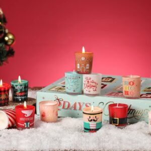 12 Days Christmas Scented Candles Gift Set for Women Advent Calendar Candle Gift 12PCS 1 oz Soy Wax Candles Christmas Birthday Gift for Men