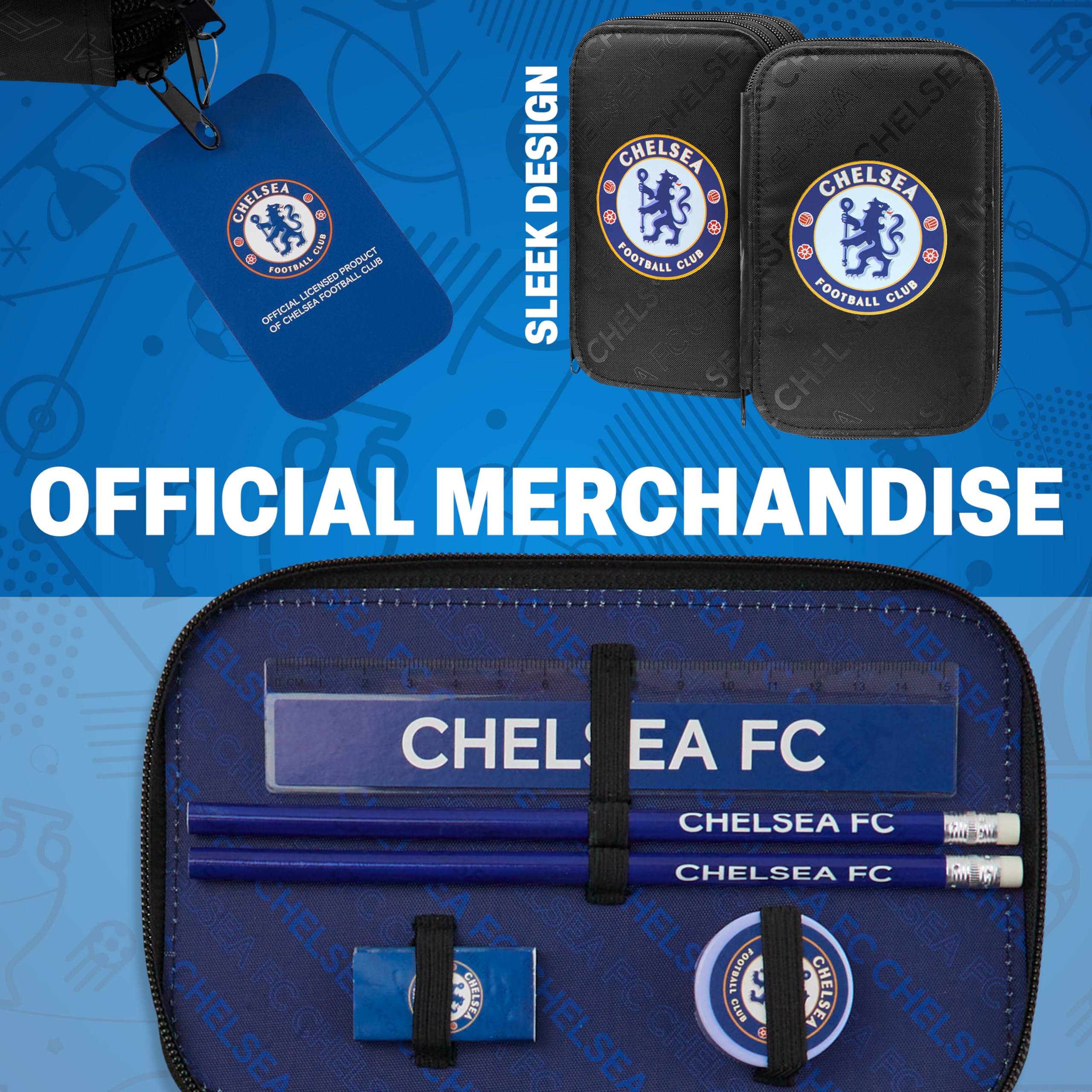 Chelsea F.C. Filled Pencil Case, Colouring and Stationery Set - School Supplies