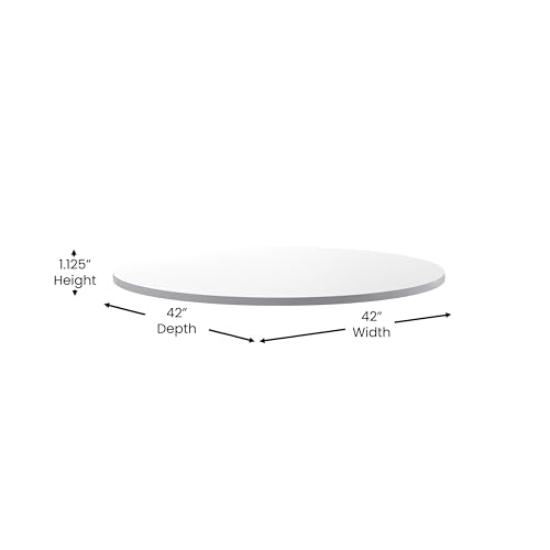 Flash Furniture Glenbrook 42" Round Table Top with White or Gray Reversible Laminate Top