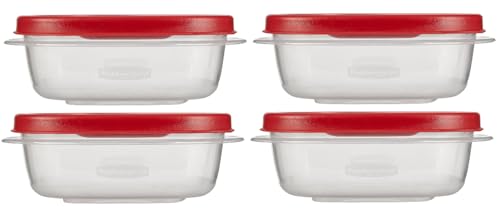 Utensilux Rubbermaid Food Storage Containers, 1.25 Cup Food Storage Containers, 9 Peice Set, Easy Find Lids, 4 Containers, 4 Lids Chalk Pen And Chalk Labels