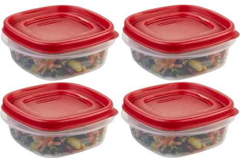 Utensilux Rubbermaid Food Storage Containers, 1.25 Cup Food Storage Containers, 9 Peice Set, Easy Find Lids, 4 Containers, 4 Lids Chalk Pen And Chalk Labels