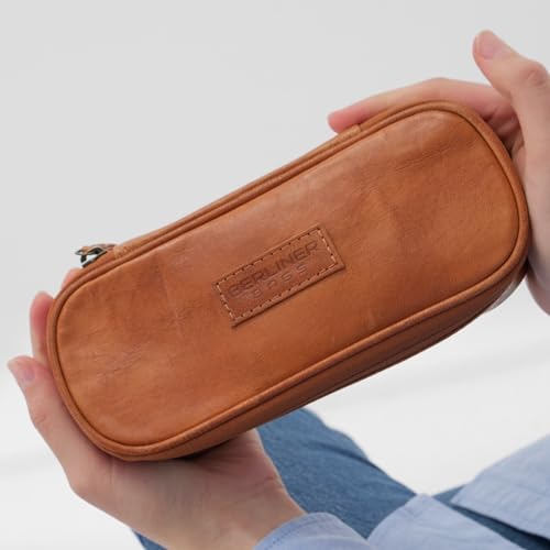 BERLINER BAGS Vintage Leather Pencil Case Felix, Pen Pouch, Pencil Case organizer, Pencil Holder - Brown