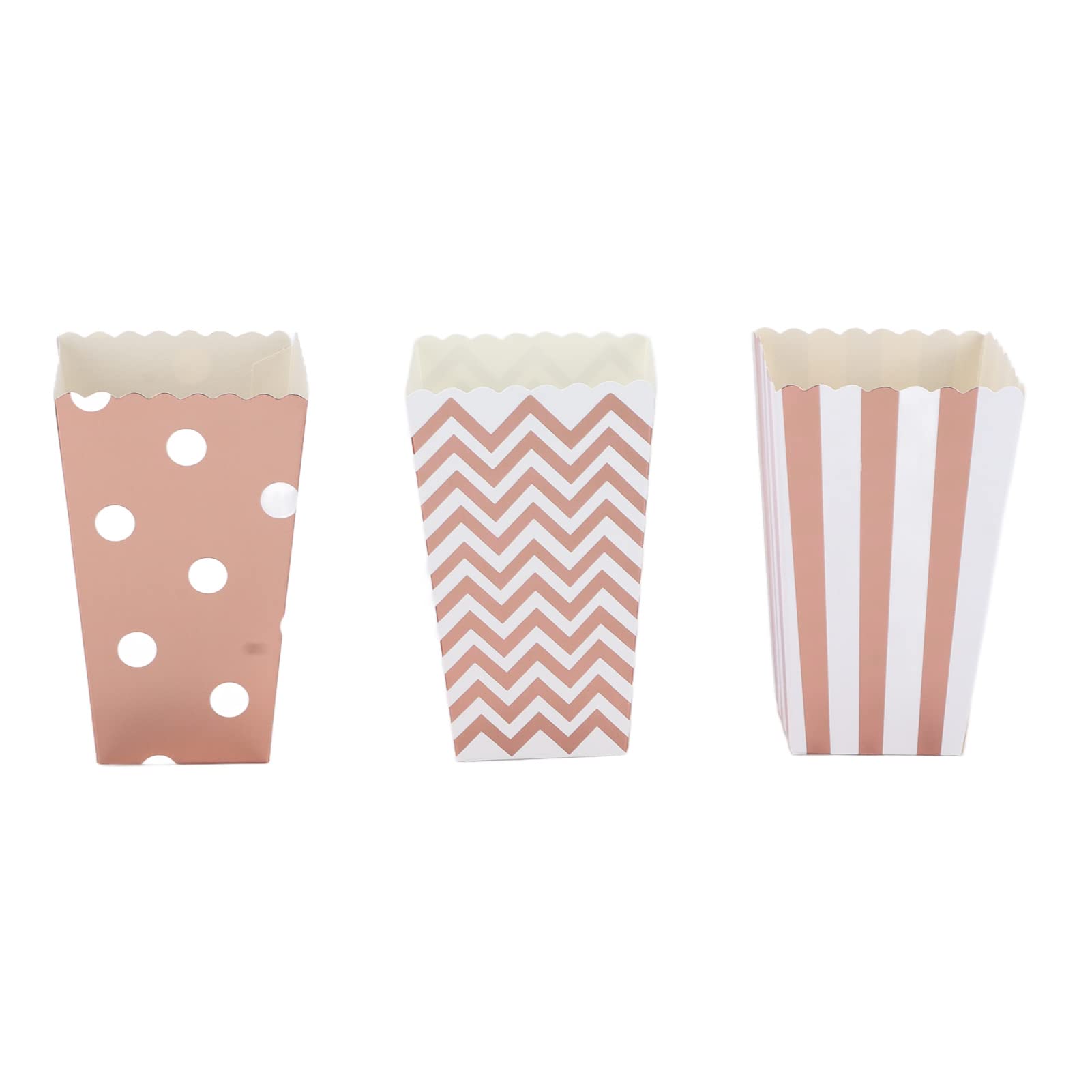 Popcorn Boxes 36PCS Large Capacity Popcorn Paper Boxes Buckets Top Opening Popcorn Cups Popcorn Container for Movie Party(Rose Gold)