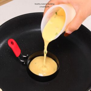 1-6 Pcs Non Stick Egg Frying Rings Perfect Circle Round Fried/Poach Mould Pancake (4 Pcs Ring Molds)