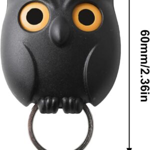 Owl Key Holder, Night Owl Key Holder, Magnetic Owl Key Holder, Owl Key Chain Holder, Key Chain Ring Holder for Wall, Automatic Open Close Eyes Keychain Hooks Holder Magnetic Wall Mount Owl (C1PCS)