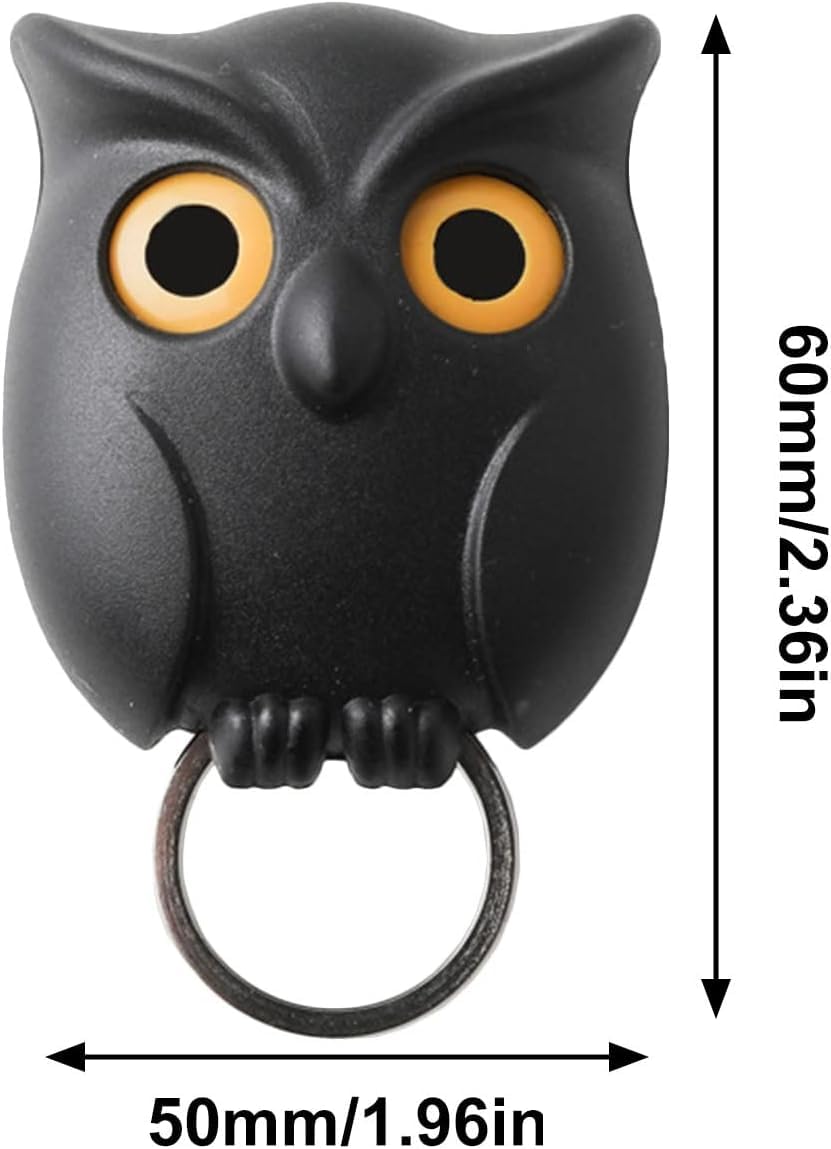 Owl Key Holder, Night Owl Key Holder, Magnetic Owl Key Holder, Owl Key Chain Holder, Key Chain Ring Holder for Wall, Automatic Open Close Eyes Keychain Hooks Holder Magnetic Wall Mount Owl (C1PCS)