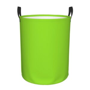 green yellow lime laundry basket waterproof foldable laundry hamper with durable handle circular dirty clothes storage basket for living room bedroom bathroom