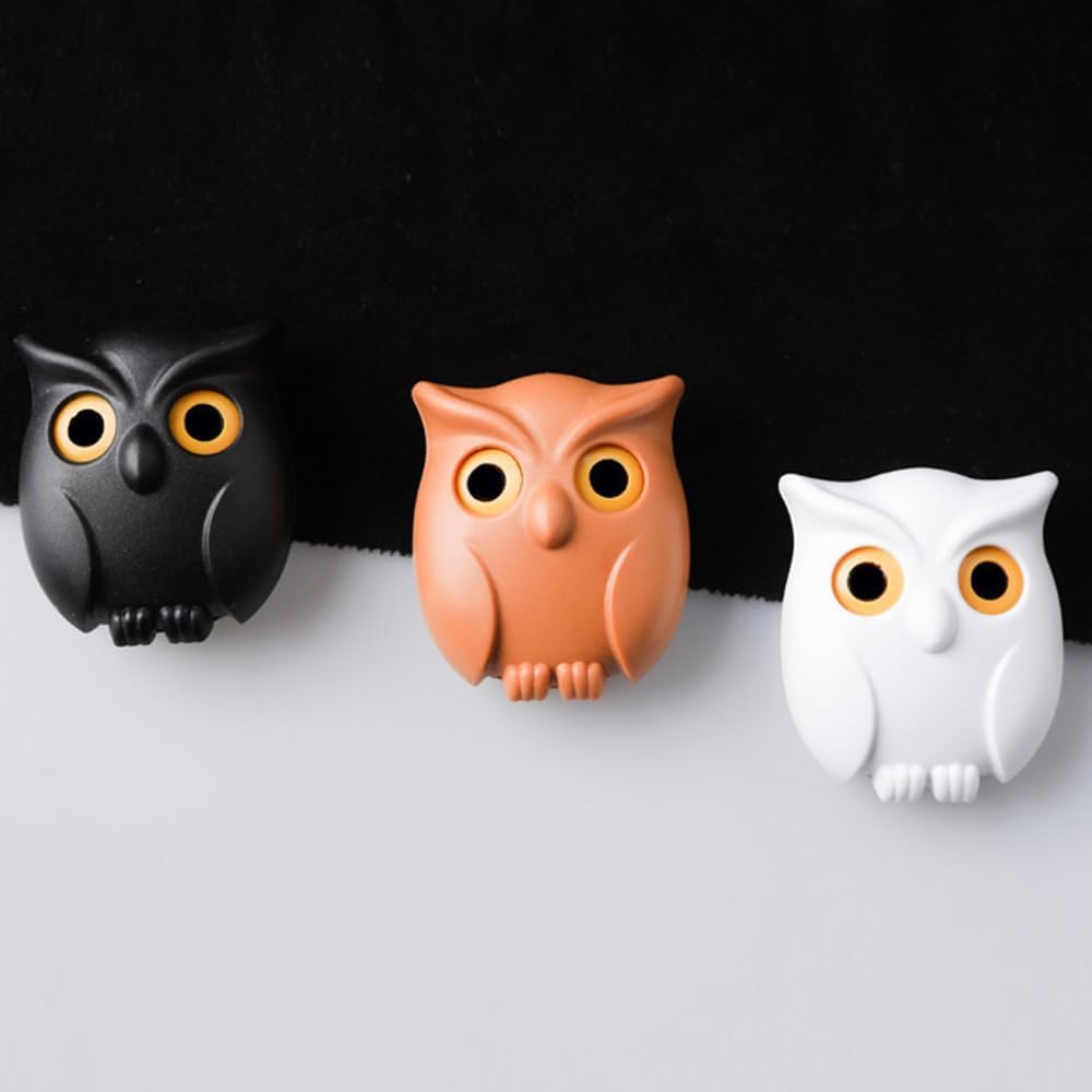 Owl Key Holder, Night Owl Key Holder, Magnetic Owl Key Holder, Owl Key Chain Holder, Key Chain Ring Holder for Wall, Automatic Open Close Eyes Keychain Hooks Holder Magnetic Wall Mount Owl (C1PCS)