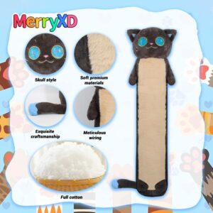 MerryXD Long Cat Plush Kawaii Body Pillow, 44” Cute Black Cat Stuffed Animals Soft Plushies, Big Eyes Kitten Plush Toys Throw Pillow Doll Gift for Girlfriend,Birthday,Christmas,Halloween