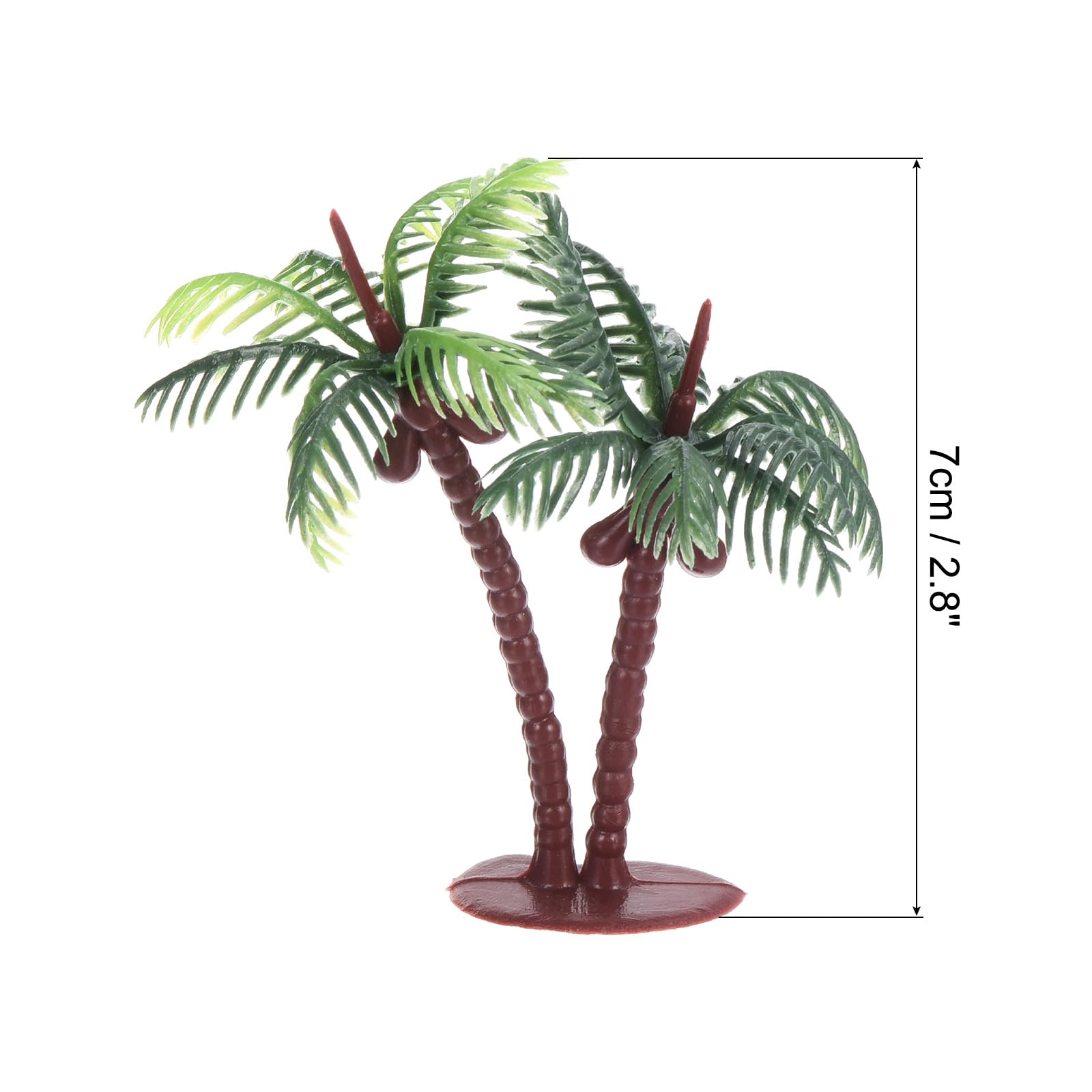 PATIKIL 2.8" Miniature Plastic Coconut Palm Tree, 12 Pack Mini Tree Decor Micro Plant Model for DIY Beach Landscape Prop Decoration, Green